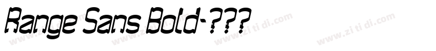 Range Sans Bold字体转换